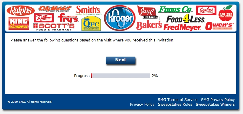 Krogestoresfeedback.com survey step 1