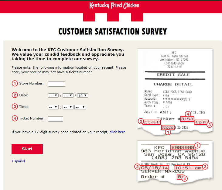kfc survey without survey code
