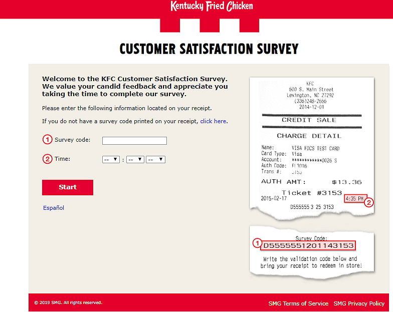 www.mykfcexperience.com homepage