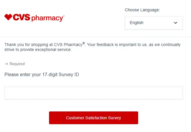 cvs survey homepage - cvshealthsurvey.com